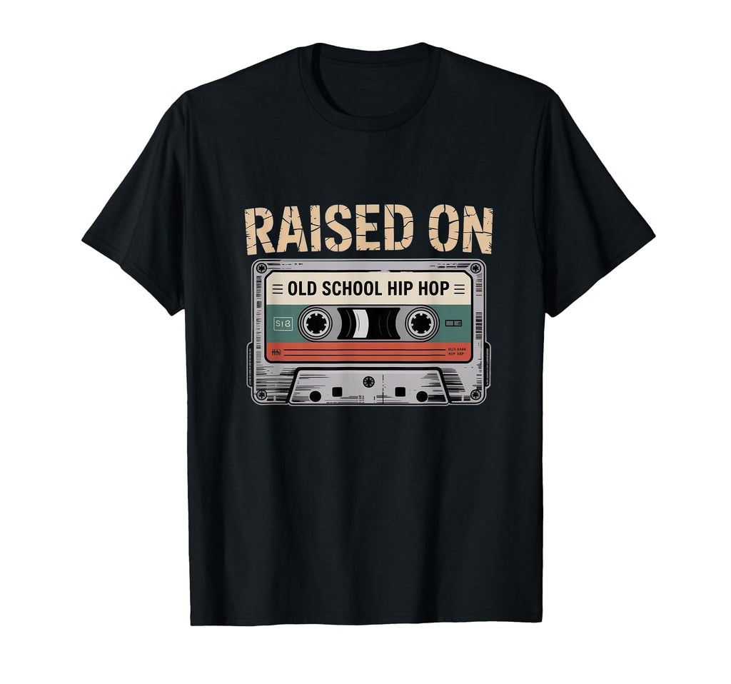 Raised Old School Hip Hop 80S 90S T-Shirt - Unique Graphic for Adults - T-Shirt, Sweatshirt, Hoodie