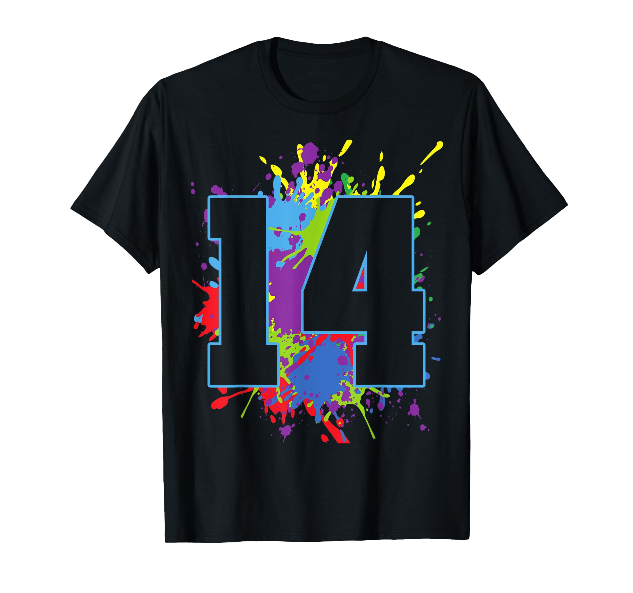 14Th Birthday 14 Paint Splashes T-Shirt - Aesthetic Graphic for Adults - T-Shirt, Sweatshirt, Hoodie