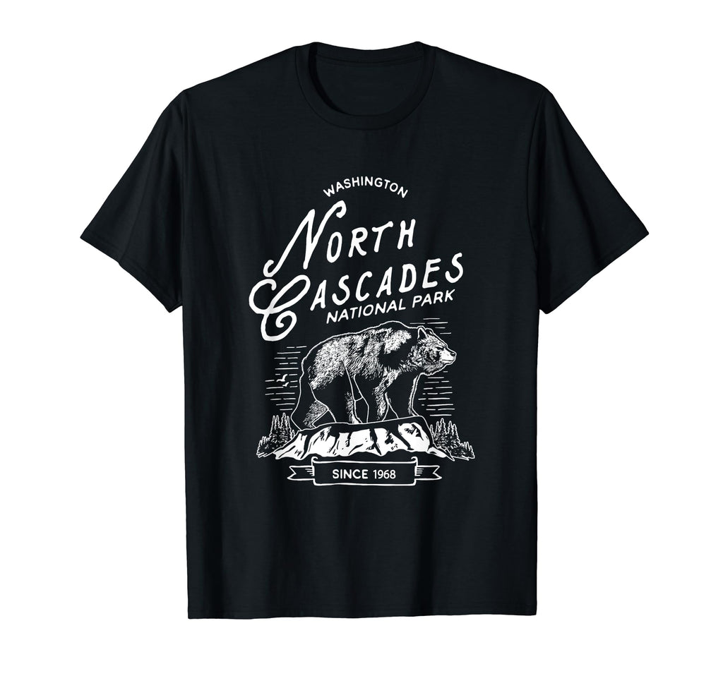 North Cascades National Park Bear T-Shirt - Minimalist Print Men Women - T-Shirt, Sweatshirt, Hoodie