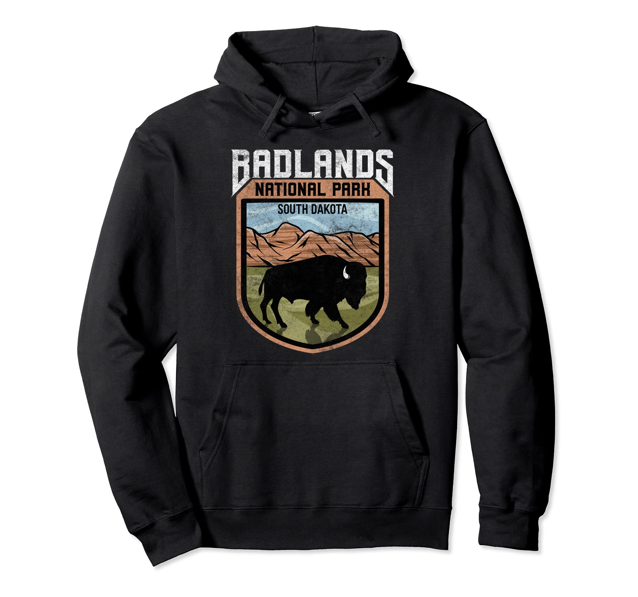 Bison Badlands National Park Buffalo Hoodie - Novelty Apparel for Adults - T-Shirt, Sweatshirt, Hoodie