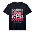 Groovy Soccer Coquette Bow Soccer All T-Shirt - Custom Art Print Men Women - T-Shirt, Sweatshirt, Hoodie