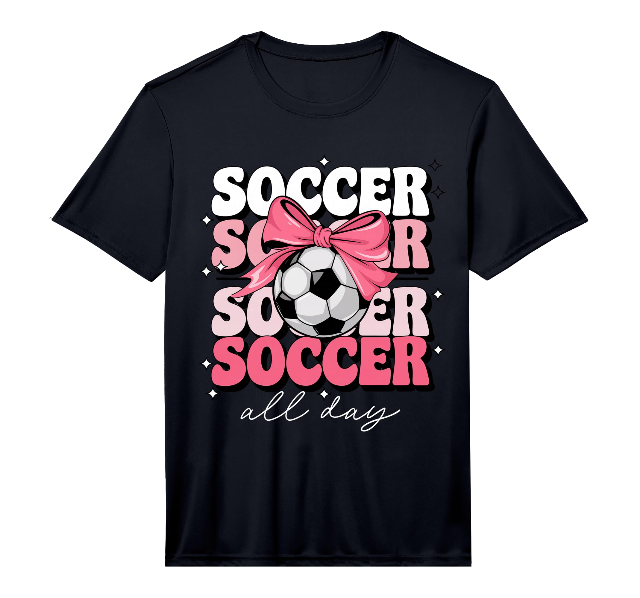 Groovy Soccer Coquette Bow Soccer All T-Shirt - Custom Art Print Men Women - T-Shirt, Sweatshirt, Hoodie