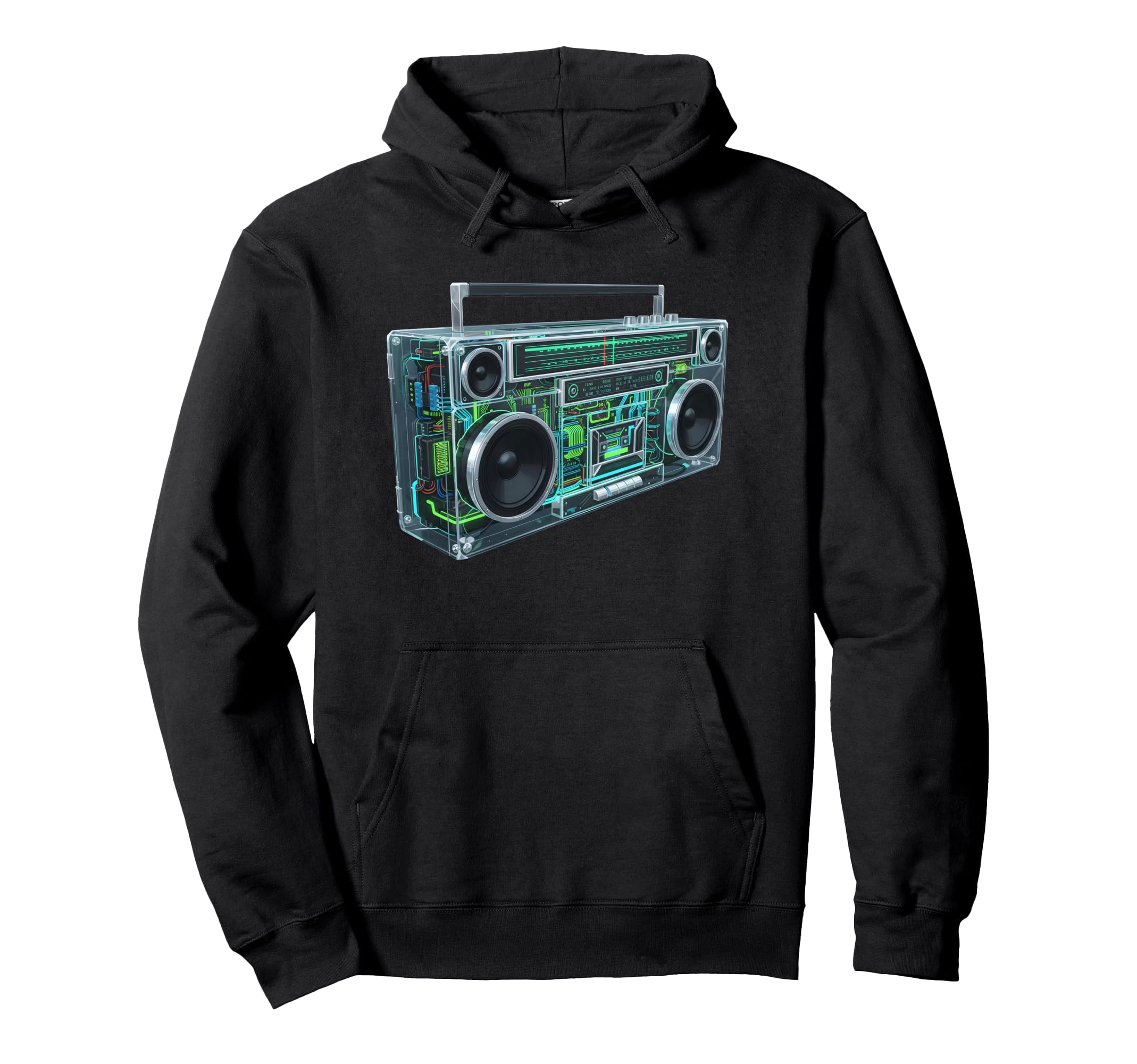 Boombox Old School Cassette Tape Hoodie - Graphic Print Unisex - T-Shirt, Sweatshirt, Hoodie