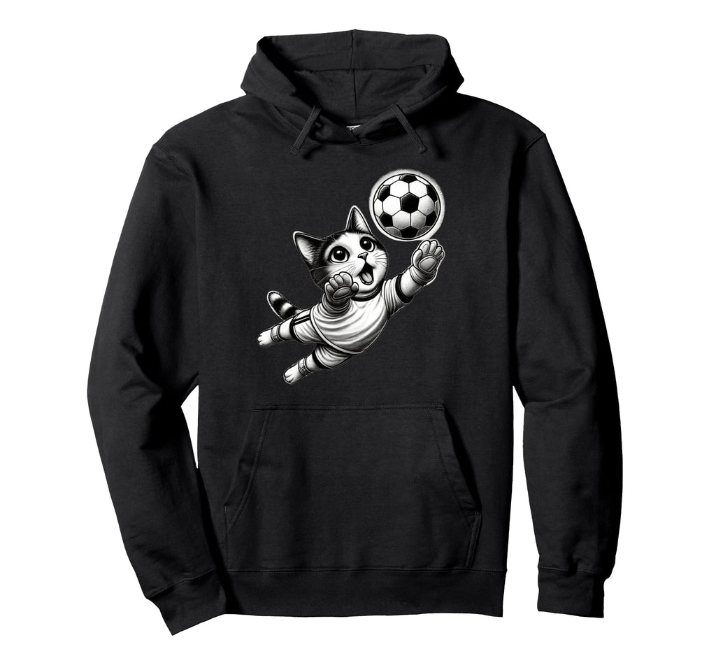 Soccer Goalie Athletic Kitten Sports Hoodie - Minimalist Print Men Women - T-Shirt, Sweatshirt, Hoodie