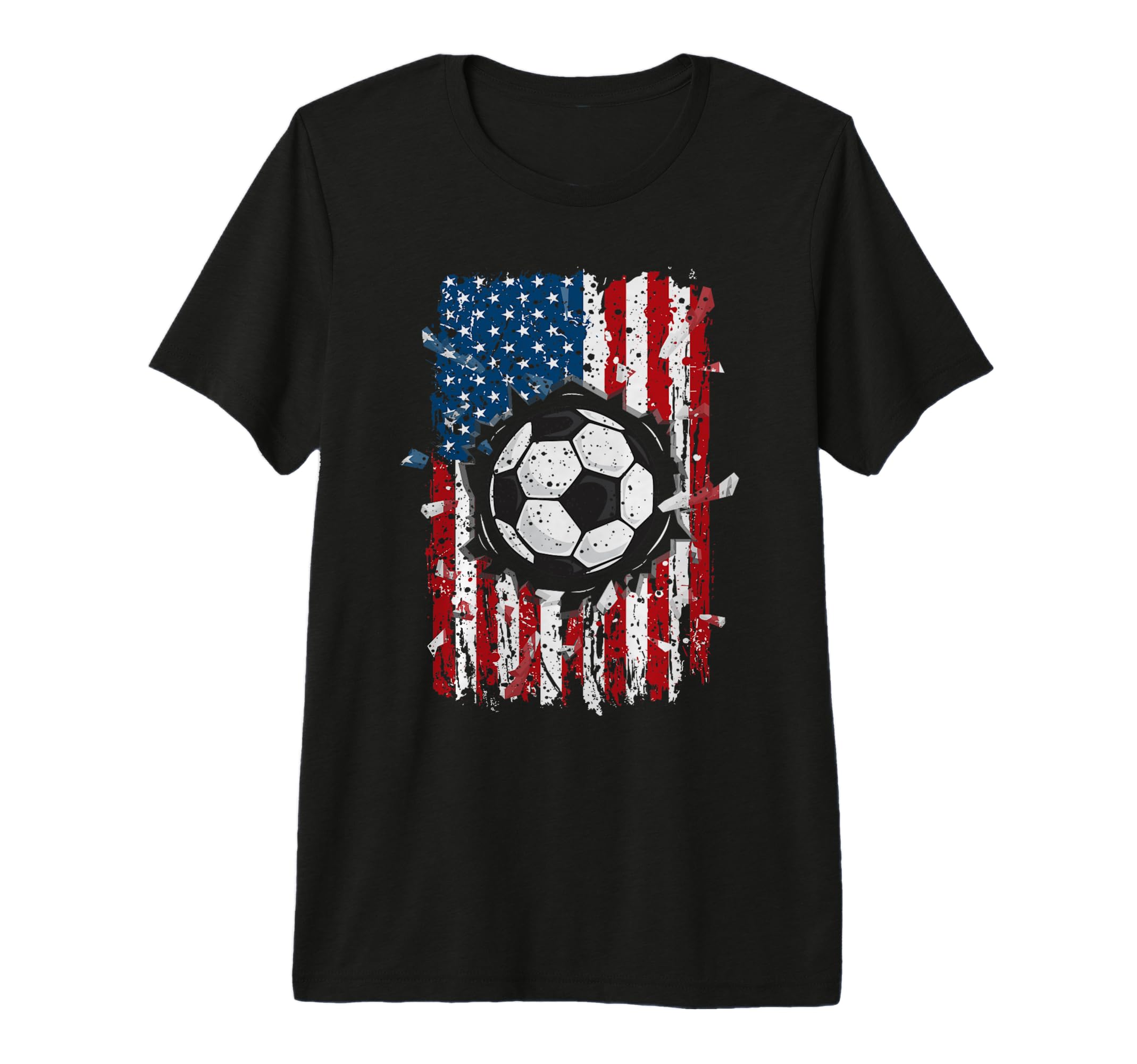 American Flag Soccer Patriotic Us T-Shirt - Custom Art Print for Adults - T-Shirt, Sweatshirt, Hoodie