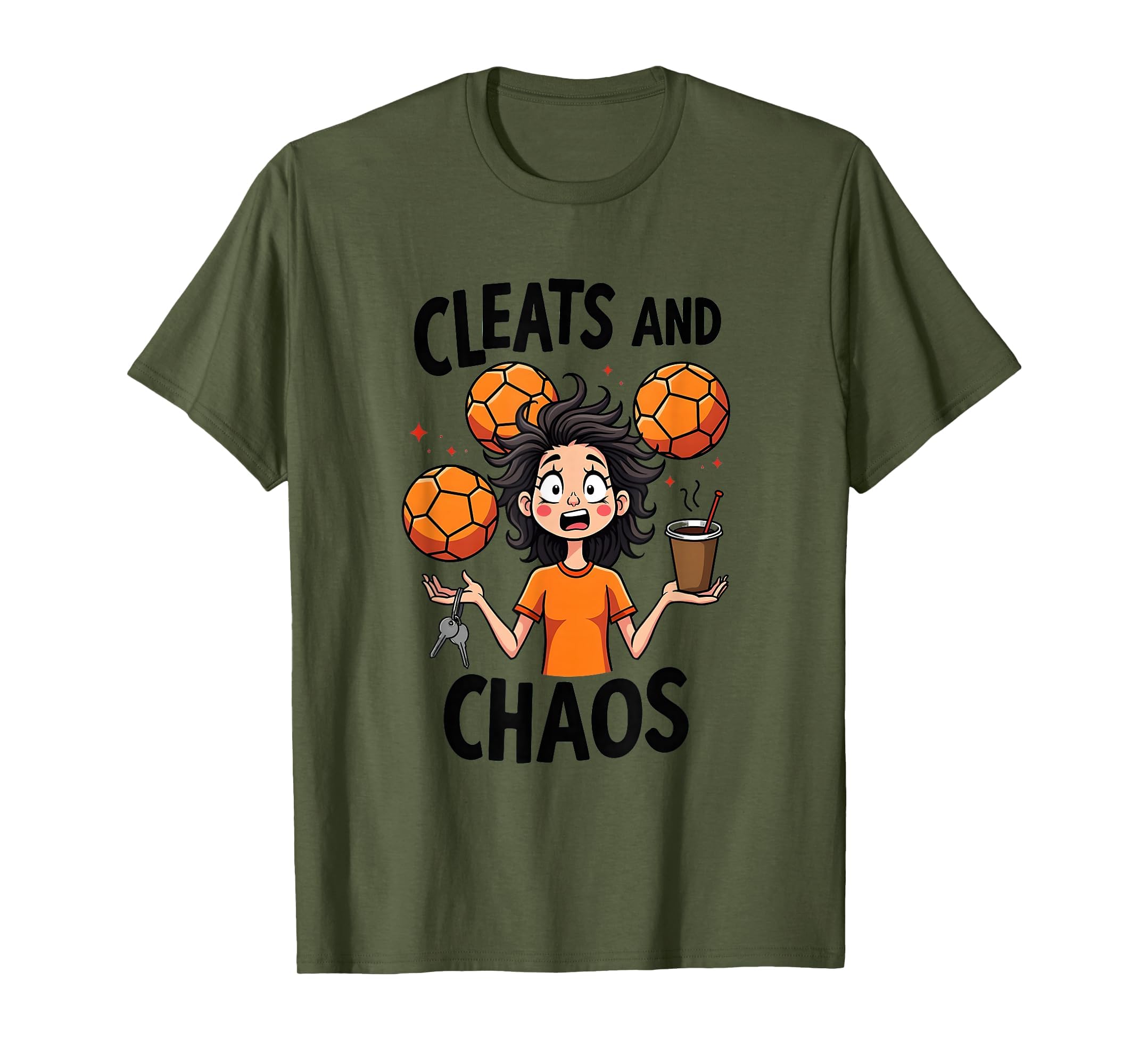 Cleats And Chaos Soccer Mom T-Shirt - Fun Novelty Design for Adults - T-Shirt, Sweatshirt, Hoodie