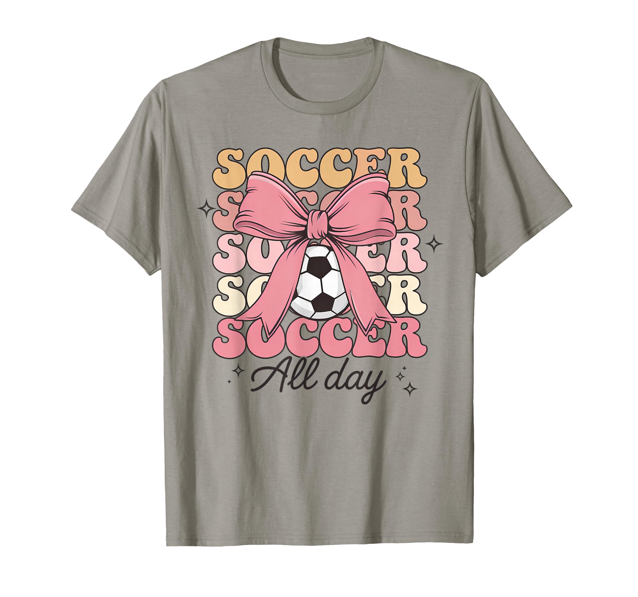 Groovy Soccer Coquette Bow Soccer Lover T-Shirt - Novelty Apparel Unisex - T-Shirt, Sweatshirt, Hoodie