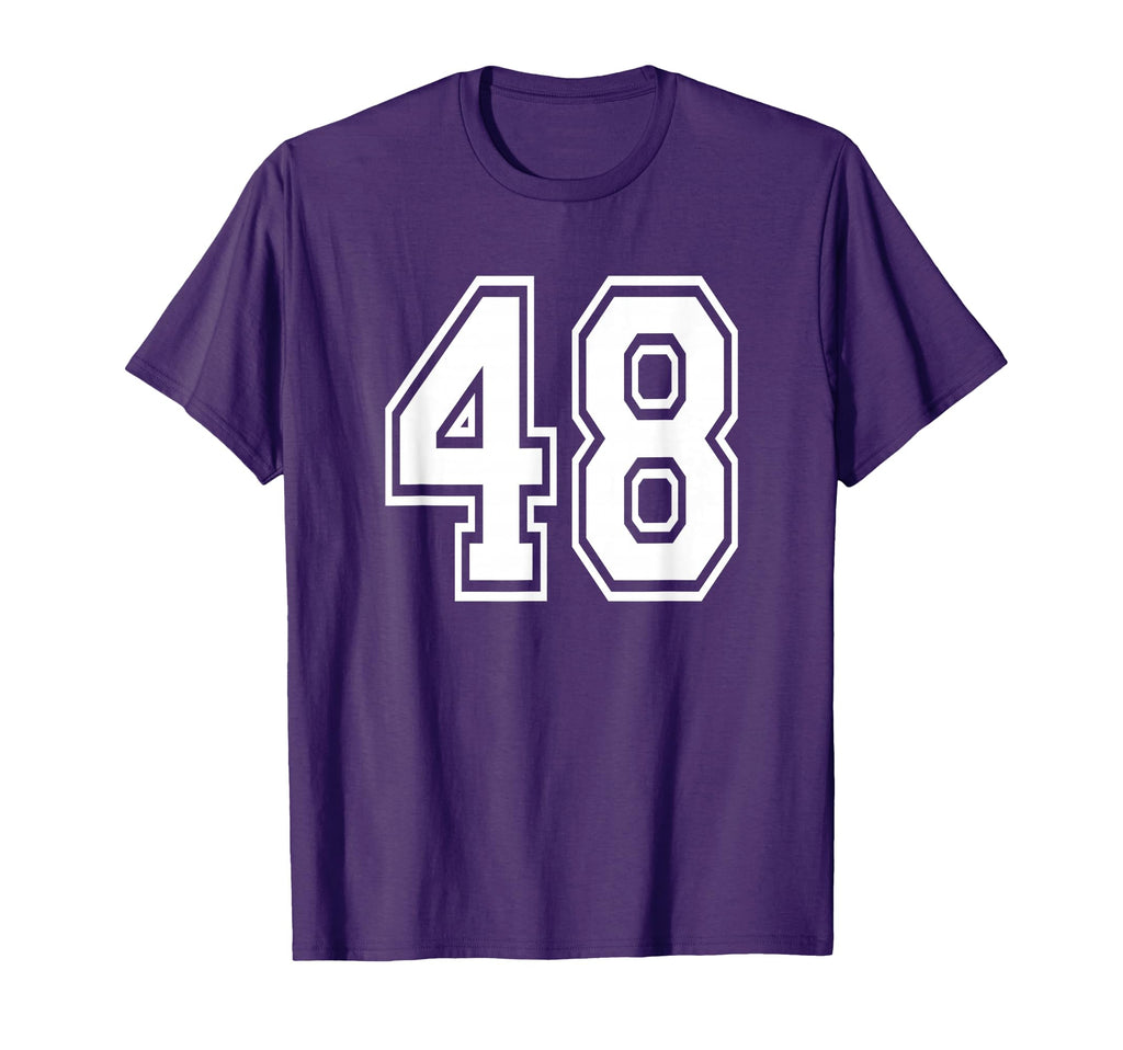 Number 48 Numbered Uniform Sports Jersey T-Shirt - Custom Art Print Unisex - T-Shirt, Sweatshirt, Hoodie
