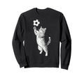 Funny Soccer Cat Line Art Tabby Sweatshirt - Fun Novelty Design Unisex - T-Shirt, Sweatshirt, Hoodie