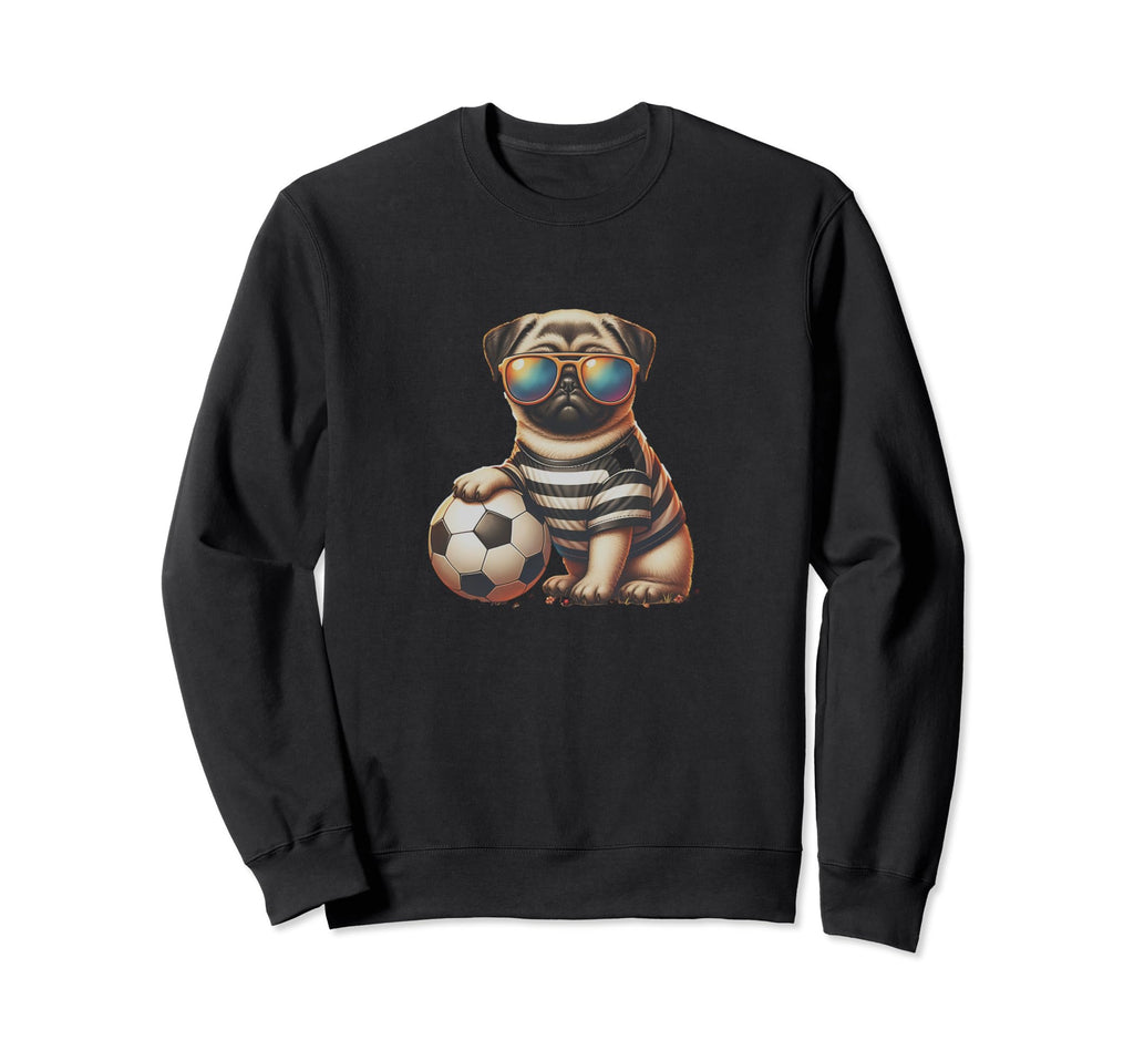 Pug Dog Soccer Champion Fan Sweatshirt - Unique Graphic for Adults - T-Shirt, Sweatshirt, Hoodie