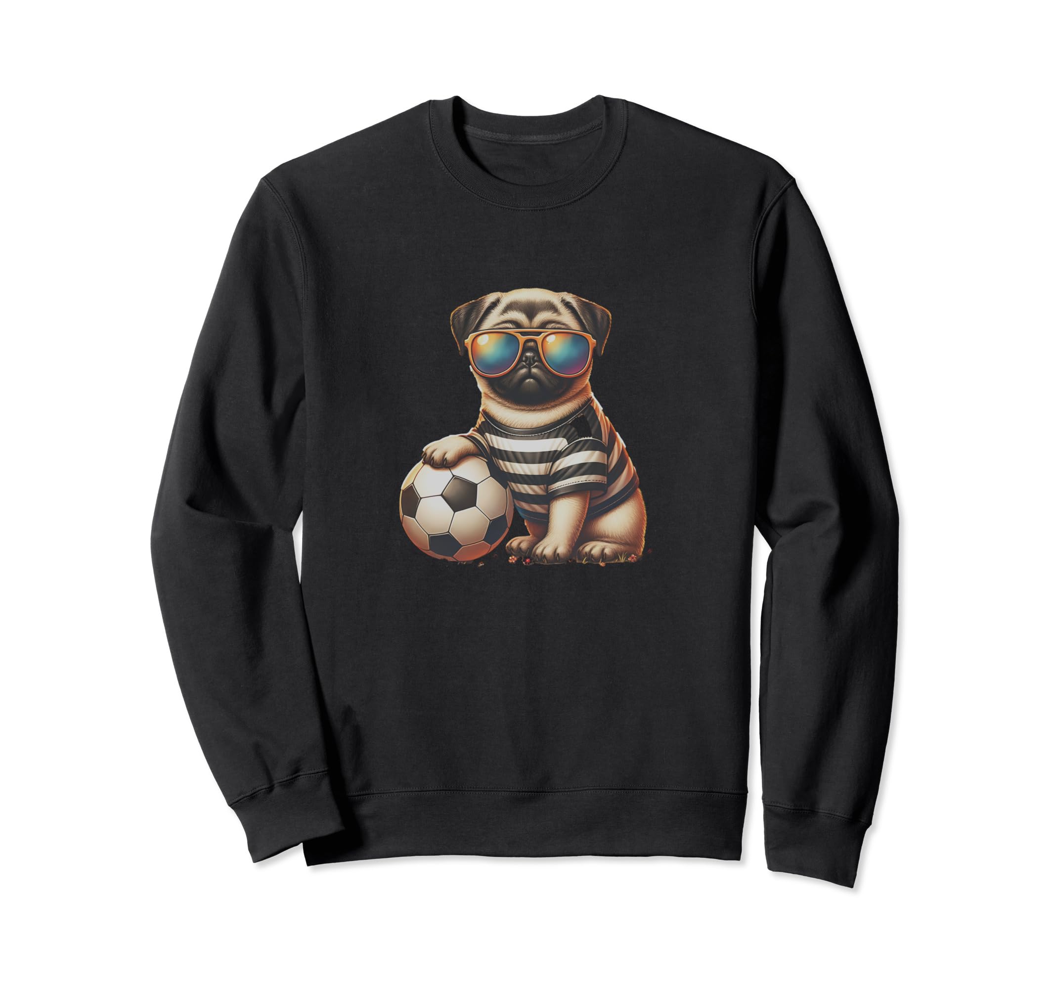 Pug Dog Soccer Champion Fan Sweatshirt - Unique Graphic for Adults - T-Shirt, Sweatshirt, Hoodie