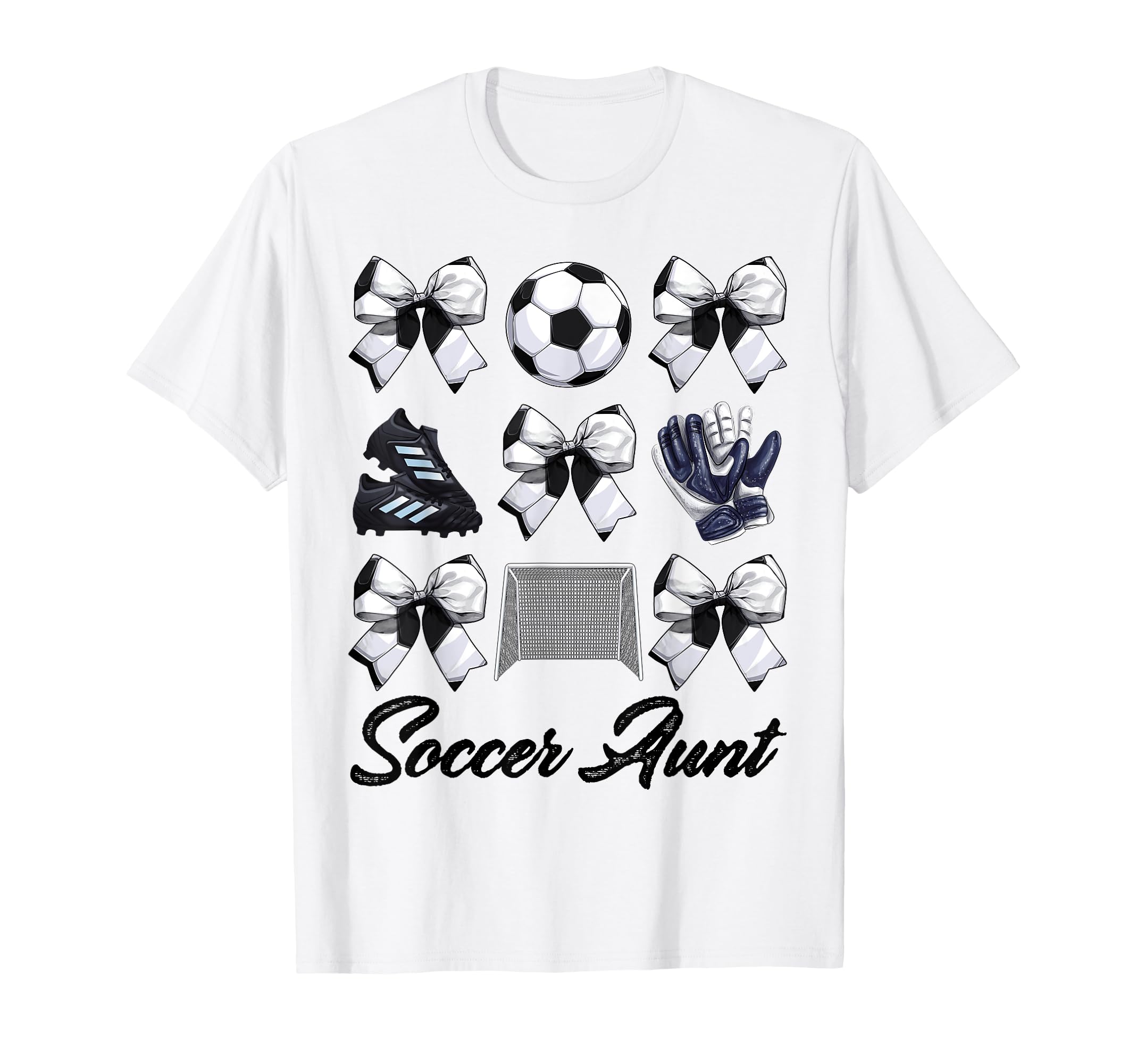 Soccer Aunt Bow Soccer Mom Mommy T-Shirt - Novelty Apparel for Adults - T-Shirt, Sweatshirt, Hoodie