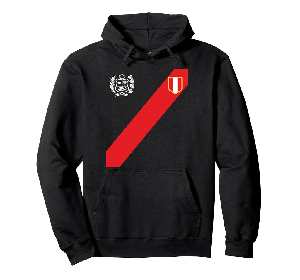 Peru Peruvian Flag Escudo Soccer Hoodie - Unique Graphic Men Women - T-Shirt, Sweatshirt, Hoodie