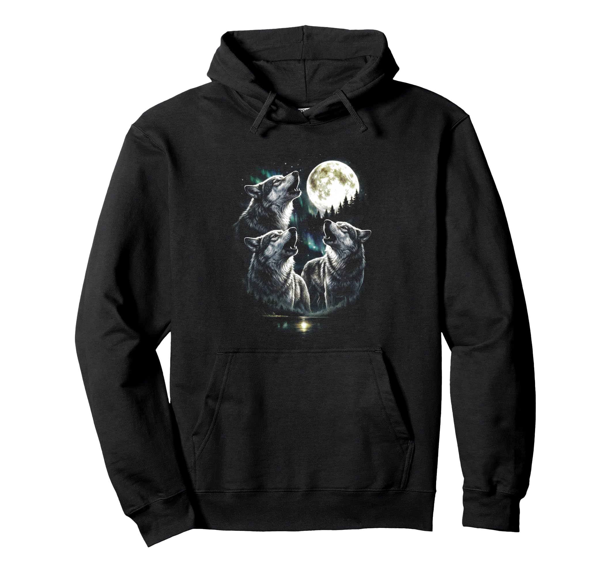 3 Wolf Howling To Moon Funny 80S 90S Hoodie - Fun Novelty Design Men Women - T-Shirt, Sweatshirt, Hoodie