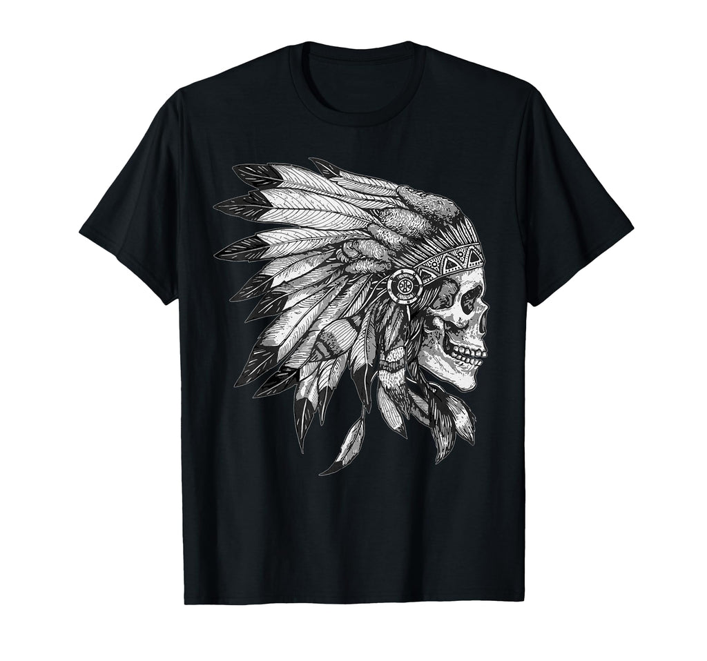 American Motorcycle Skull Native Indian T-Shirt - Streetwear Style Unisex - T-Shirt, Sweatshirt, Hoodie