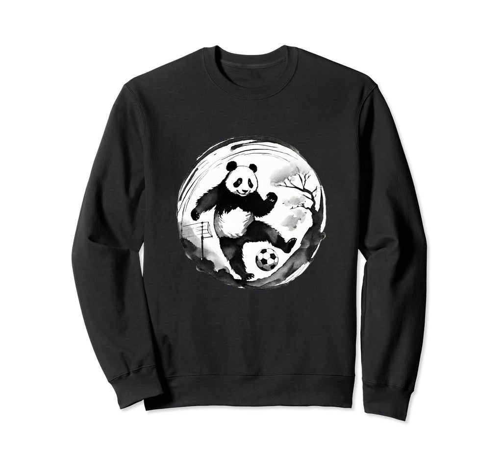 Soccer Panda Funny Ink Painting Sweatshirt - Aesthetic Graphic Men Women - T-Shirt, Sweatshirt, Hoodie