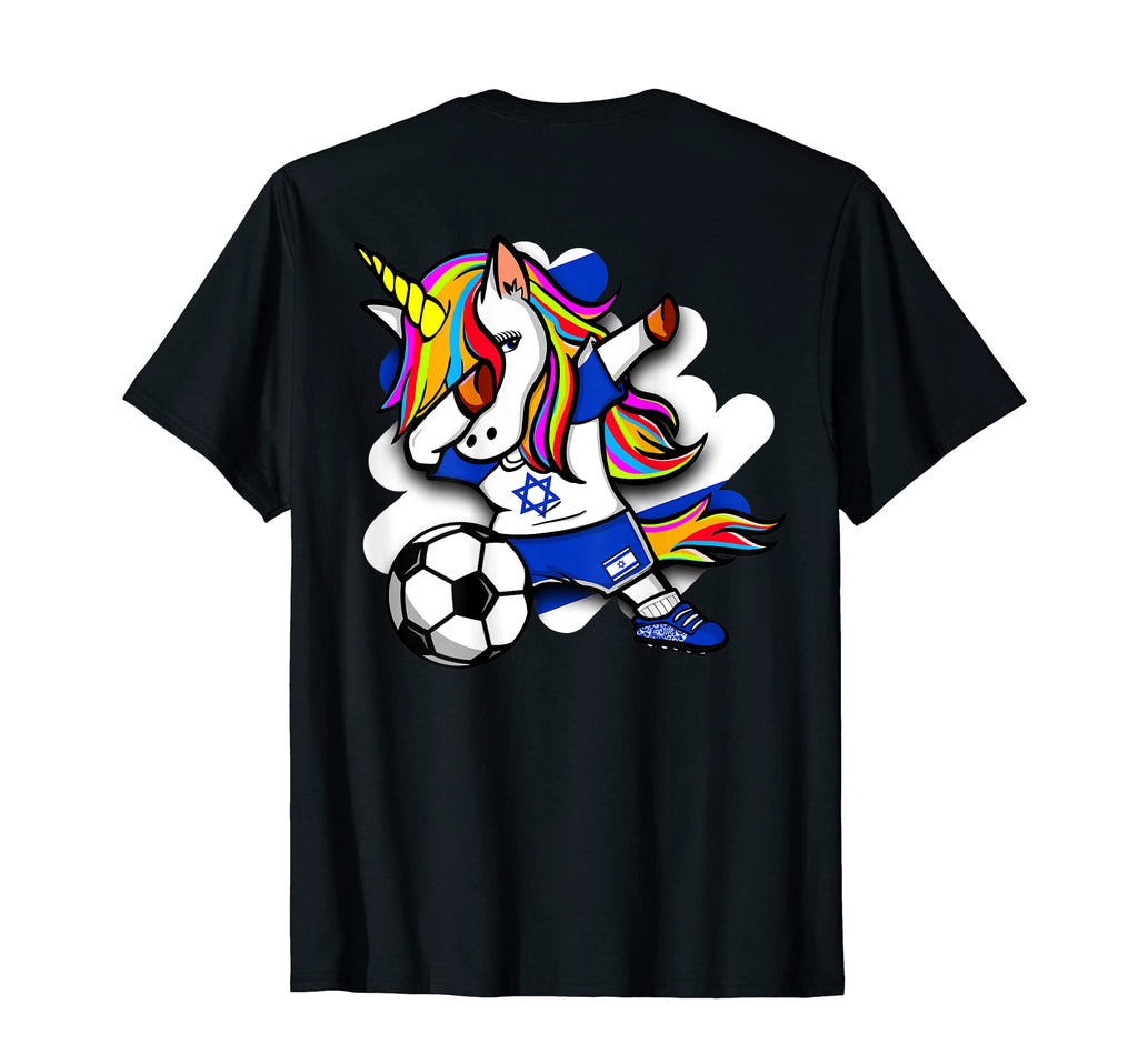 Dabbing Unicorn Israel Soccer Lovers T-Shirt - Custom Art Print Unisex - T-Shirt, Sweatshirt, Hoodie