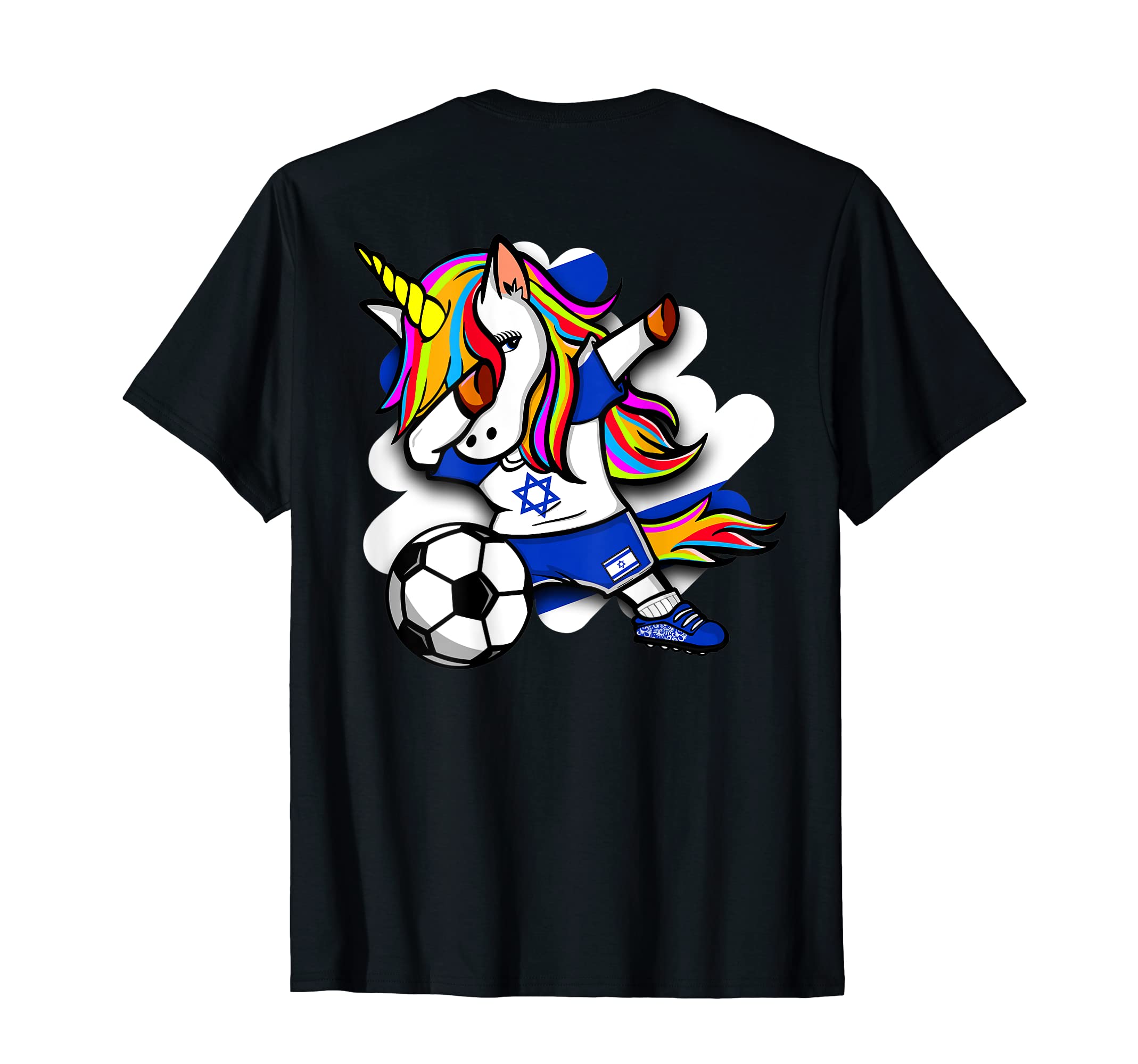 Dabbing Unicorn Israel Soccer Lovers T-Shirt - Custom Art Print Unisex - T-Shirt, Sweatshirt, Hoodie