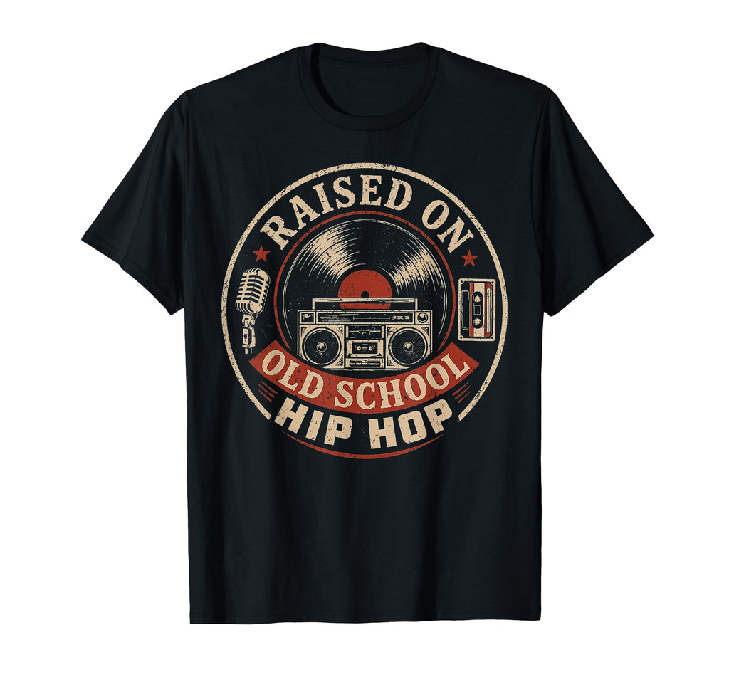 Raised Old School Hip Hop 80S 90S T-Shirt - Custom Art Print for Adults - T-Shirt, Sweatshirt, Hoodie