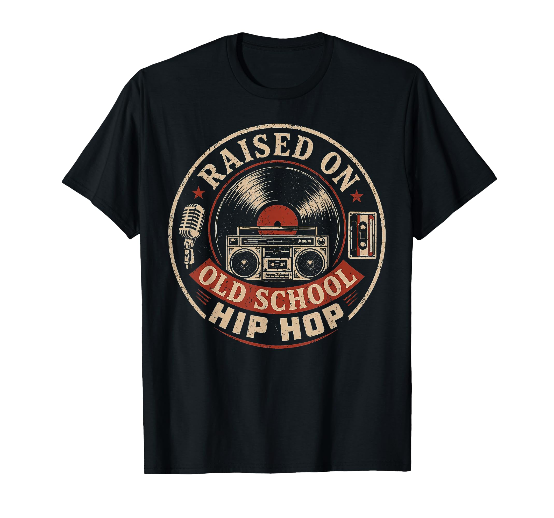 Raised Old School Hip Hop 80S 90S T-Shirt - Custom Art Print for Adults - T-Shirt, Sweatshirt, Hoodie
