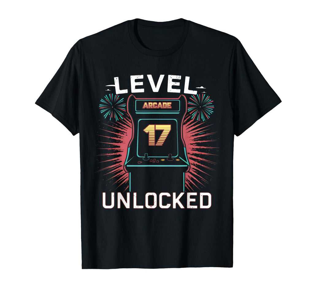 Level 17 Unlocked Video Game 17Th Birthday T-Shirt - Unique Graphic Unisex - T-Shirt, Sweatshirt, Hoodie