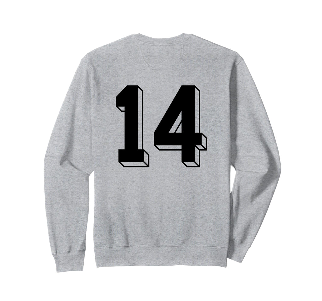 Number 14 Backside 80S 90S Team Sweatshirt - Minimalist Print Unisex - T-Shirt, Sweatshirt, Hoodie