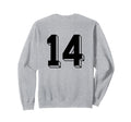Number 14 Backside 80S 90S Team Sweatshirt - Minimalist Print Unisex - T-Shirt, Sweatshirt, Hoodie