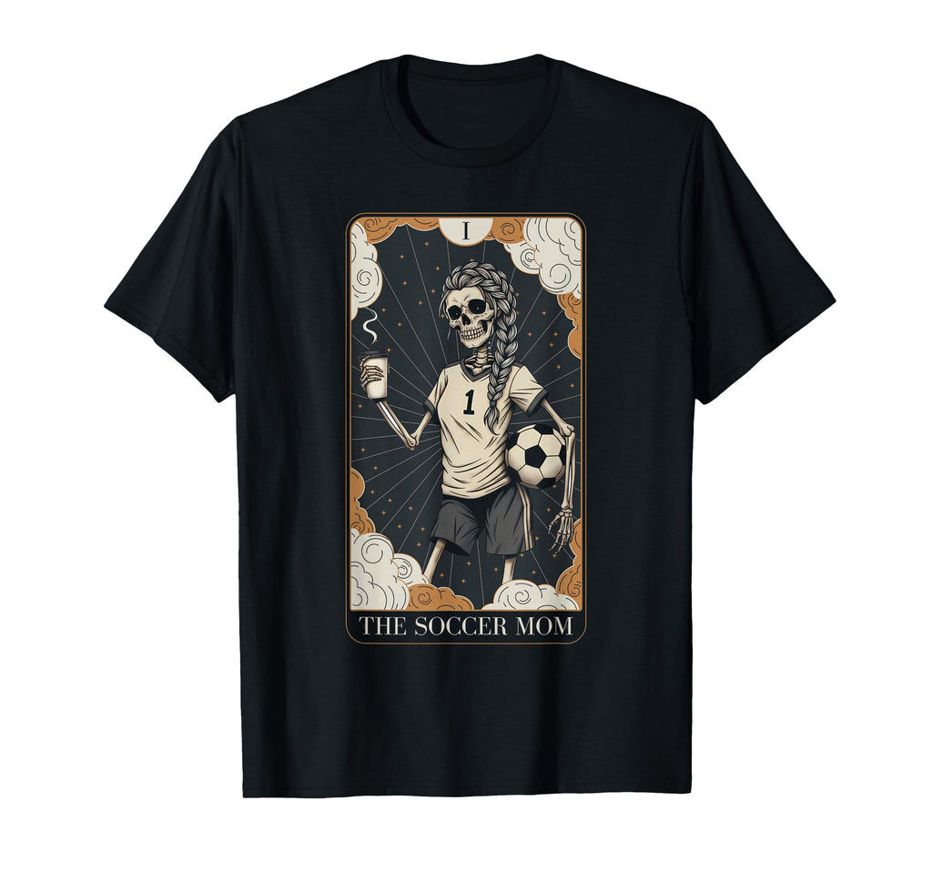 Halloween Skeleton Soccer Mom Tarot Card T-Shirt - Trendy Graphic Men Women - T-Shirt, Sweatshirt, Hoodie
