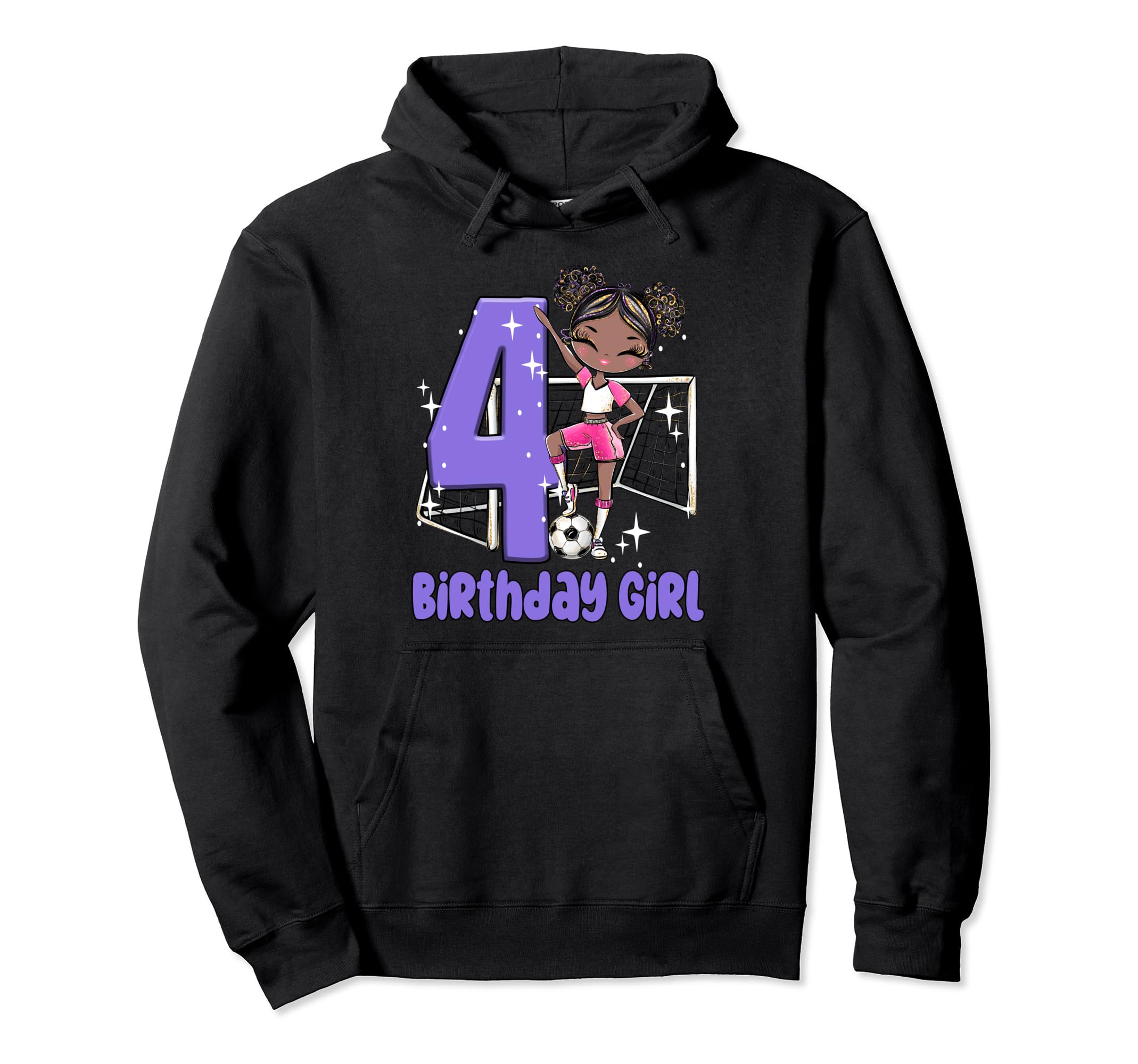 4Th Birthday Black Soccer Ball Hoodie - Casual Everyday Wear for Adults - T-Shirt, Sweatshirt, Hoodie