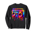 Dripping Paint Boombox Old School Sweatshirt - Fun Novelty Design Unisex - T-Shirt, Sweatshirt, Hoodie