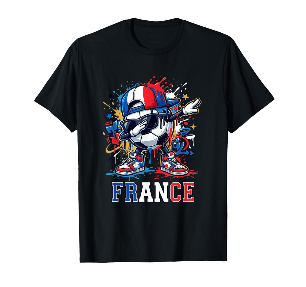 France Dabbing Soccer Ball Graffiti T-Shirt - Aesthetic Graphic for Adults - T-Shirt, Sweatshirt, Hoodie