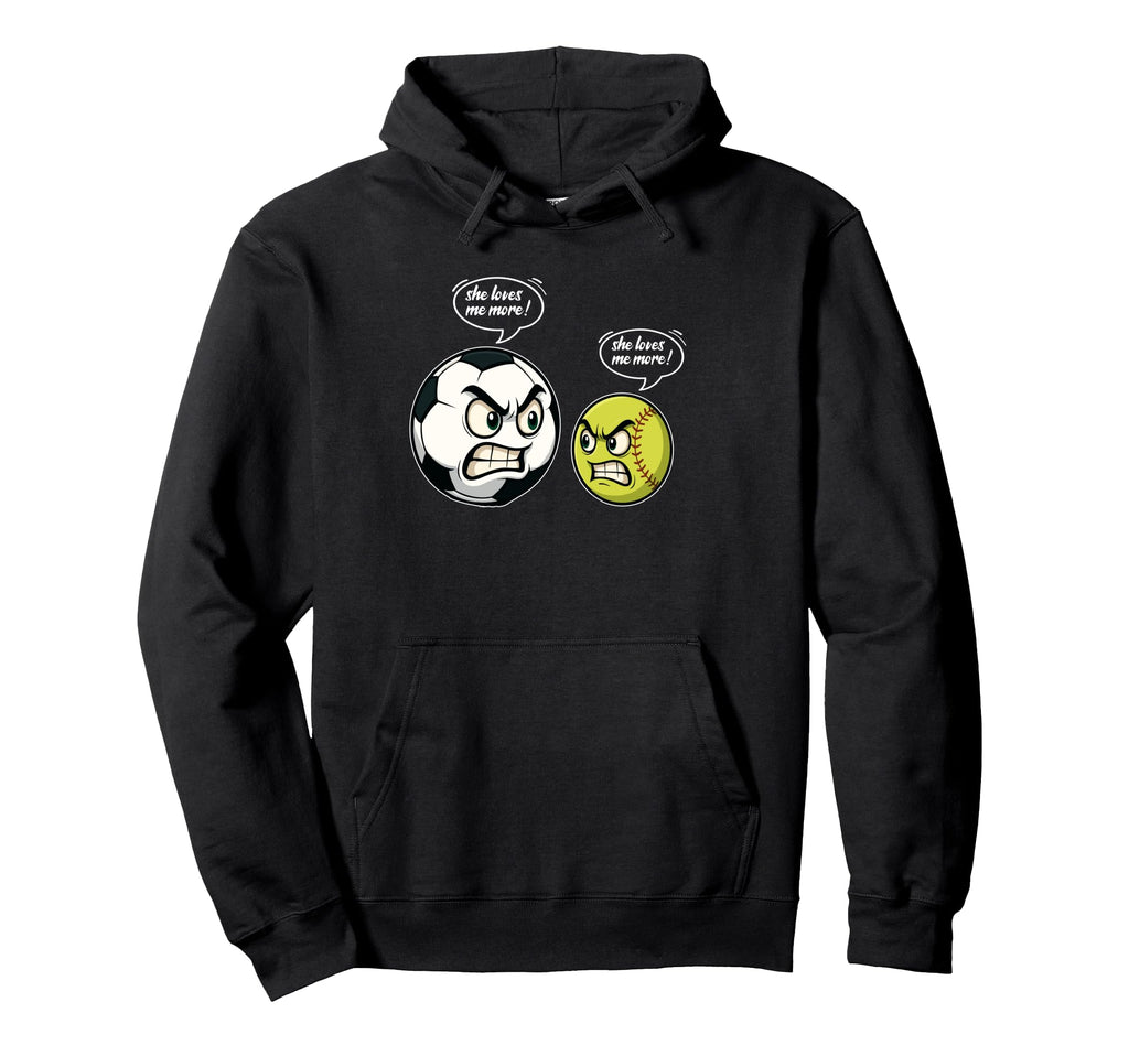 Funny Softball Soccer Daughter She Hoodie - Minimalist Print for Adults - T-Shirt, Sweatshirt, Hoodie