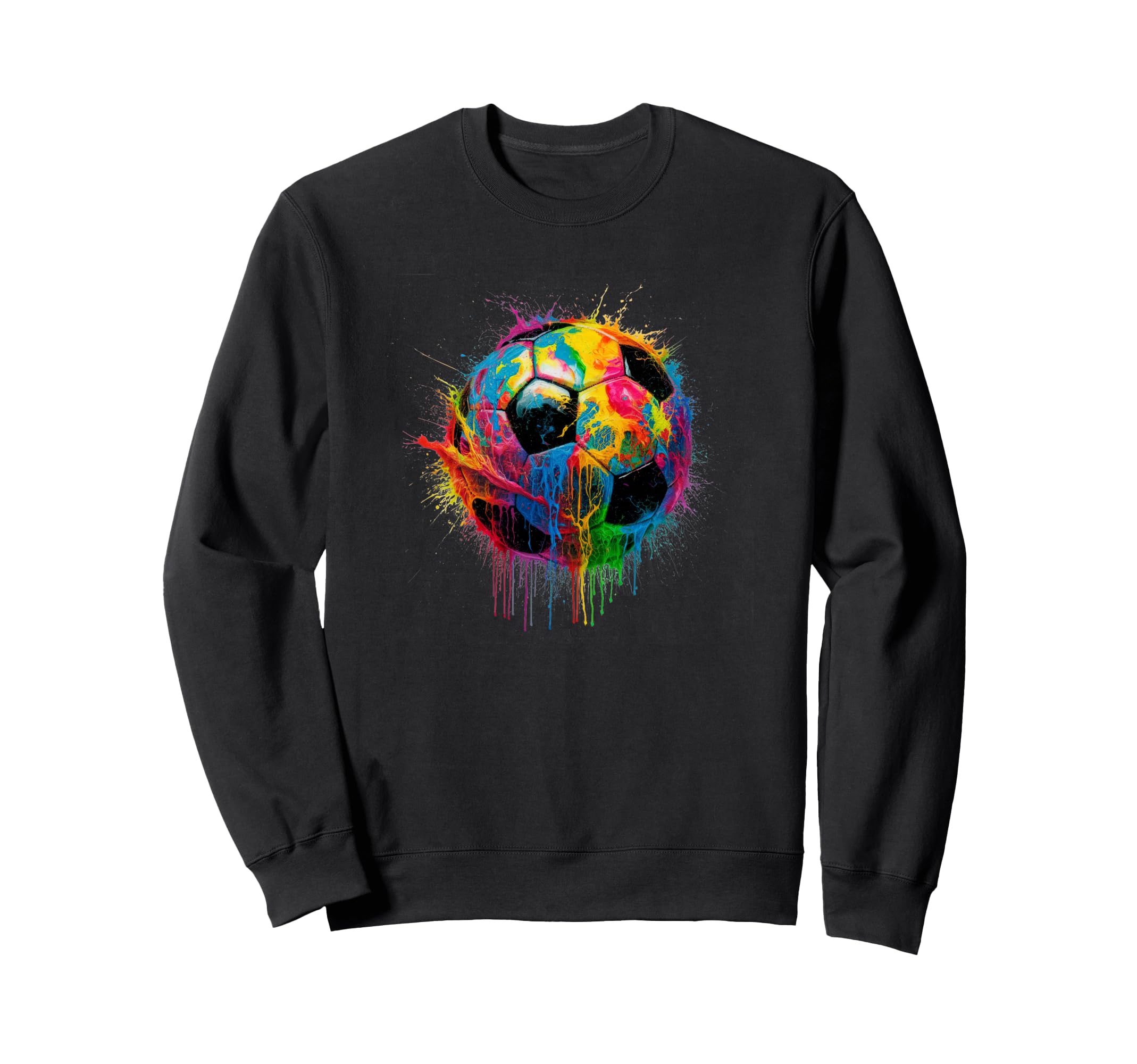 Colorful Soccer Ball Tie Dye Paint Sweatshirt - Unique Graphic Men Women - T-Shirt, Sweatshirt, Hoodie