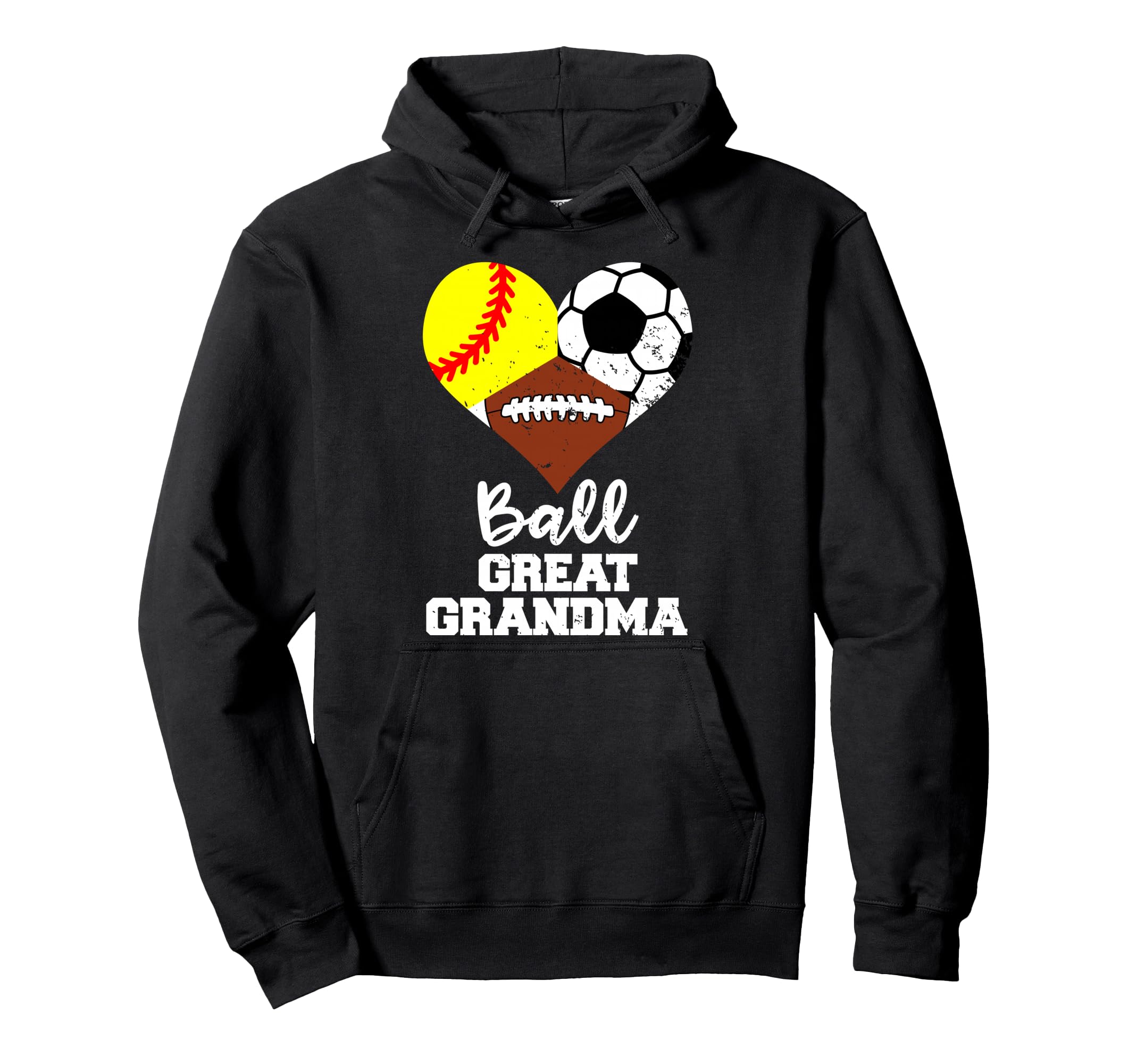 Ball Great Grandma Heart Softball Hoodie - Minimalist Print Men Women - T-Shirt, Sweatshirt, Hoodie