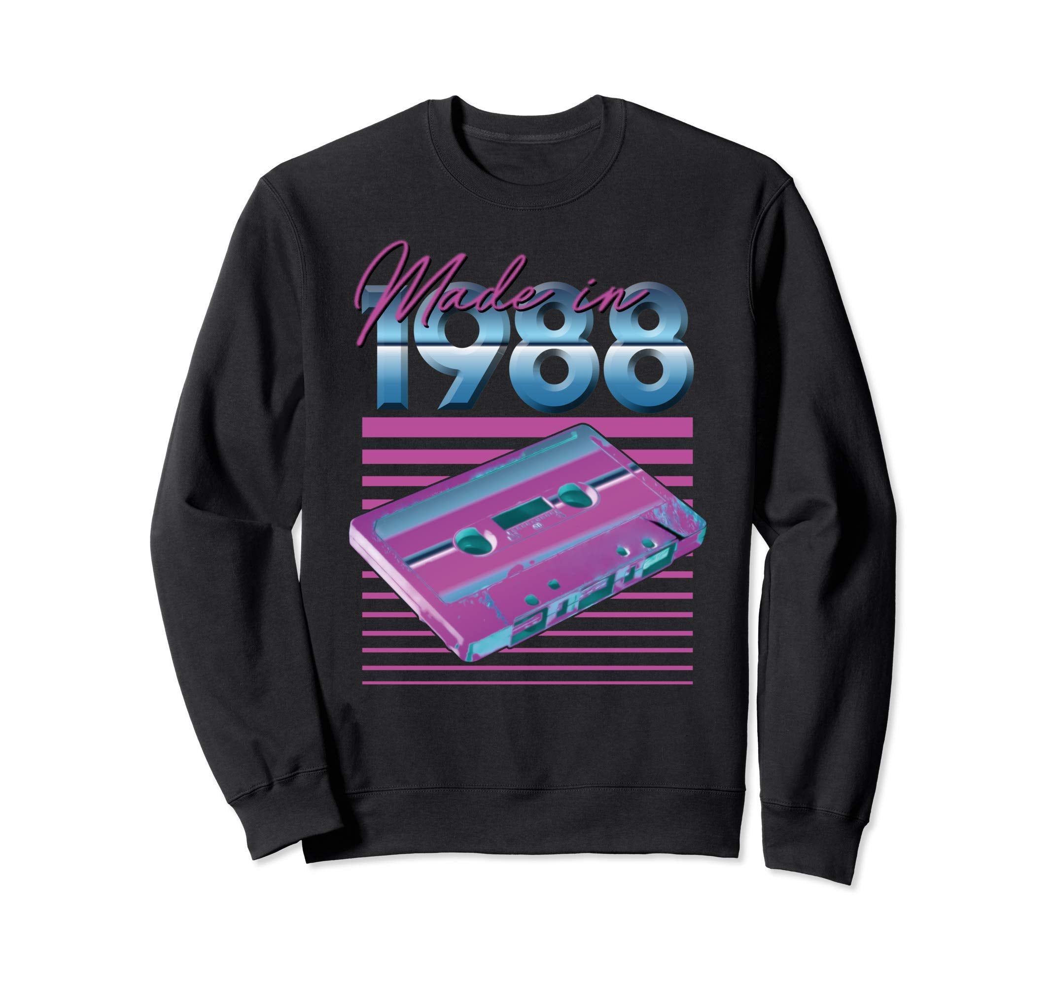 1988 Cassette Tape Stripes Sweatshirt - Unique Graphic for Adults - T-Shirt, Sweatshirt, Hoodie