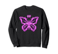 Barbwire Butterfly Retrowave Outrun Sweatshirt - Streetwear Style Unisex - T-Shirt, Sweatshirt, Hoodie