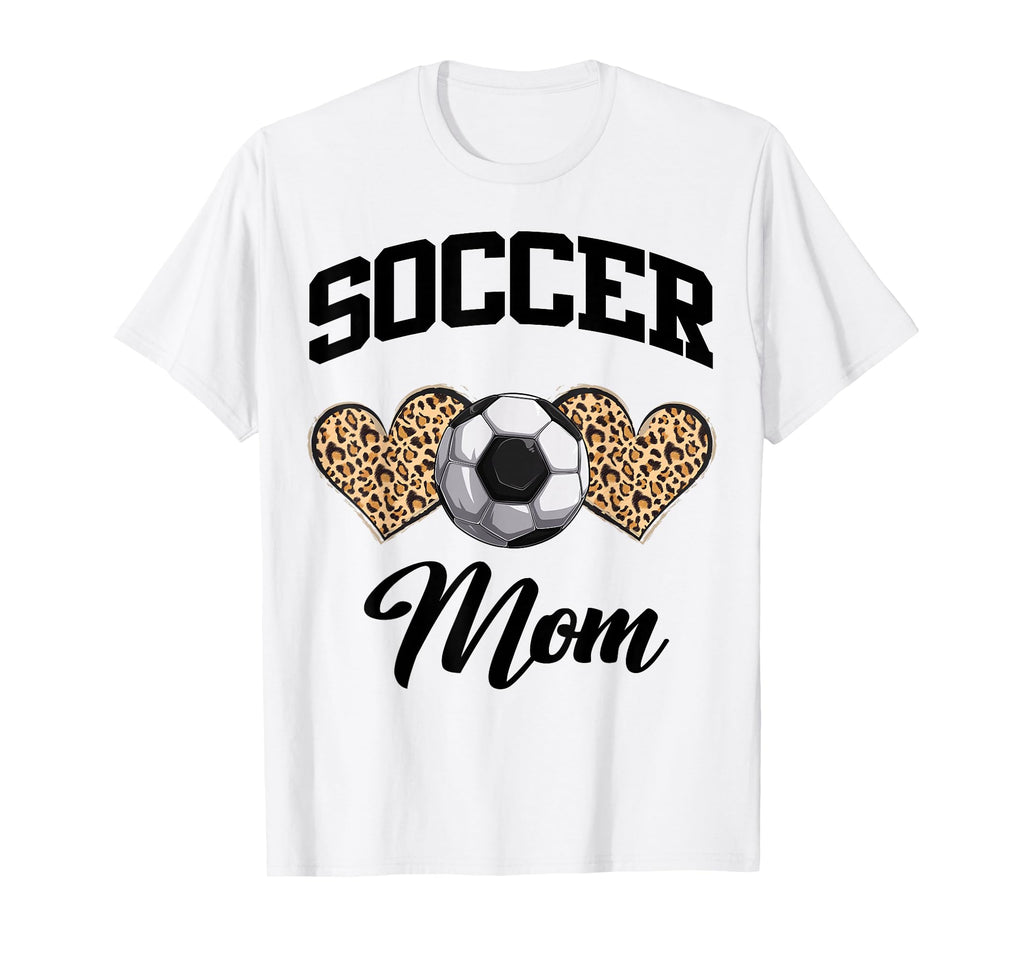 Soccer Leopard Heart Soccer Mom T-Shirt - Minimalist Print Men Women - T-Shirt, Sweatshirt, Hoodie