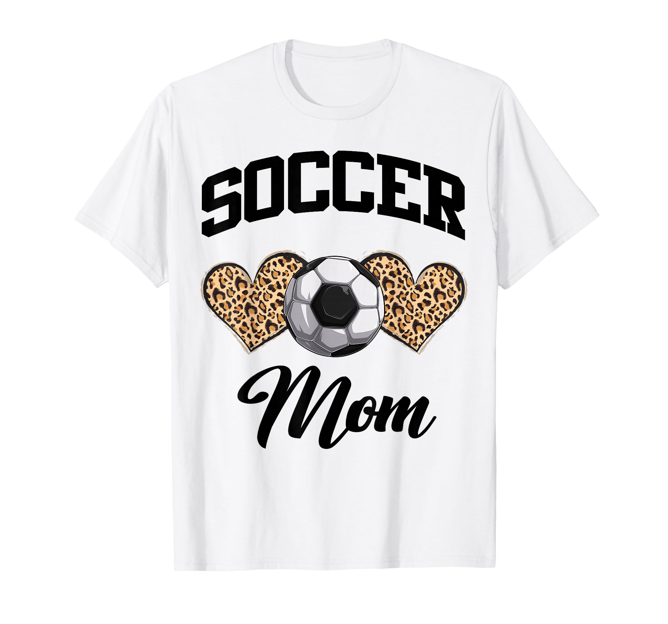 Soccer Leopard Heart Soccer Mom T-Shirt - Minimalist Print Men Women - T-Shirt, Sweatshirt, Hoodie