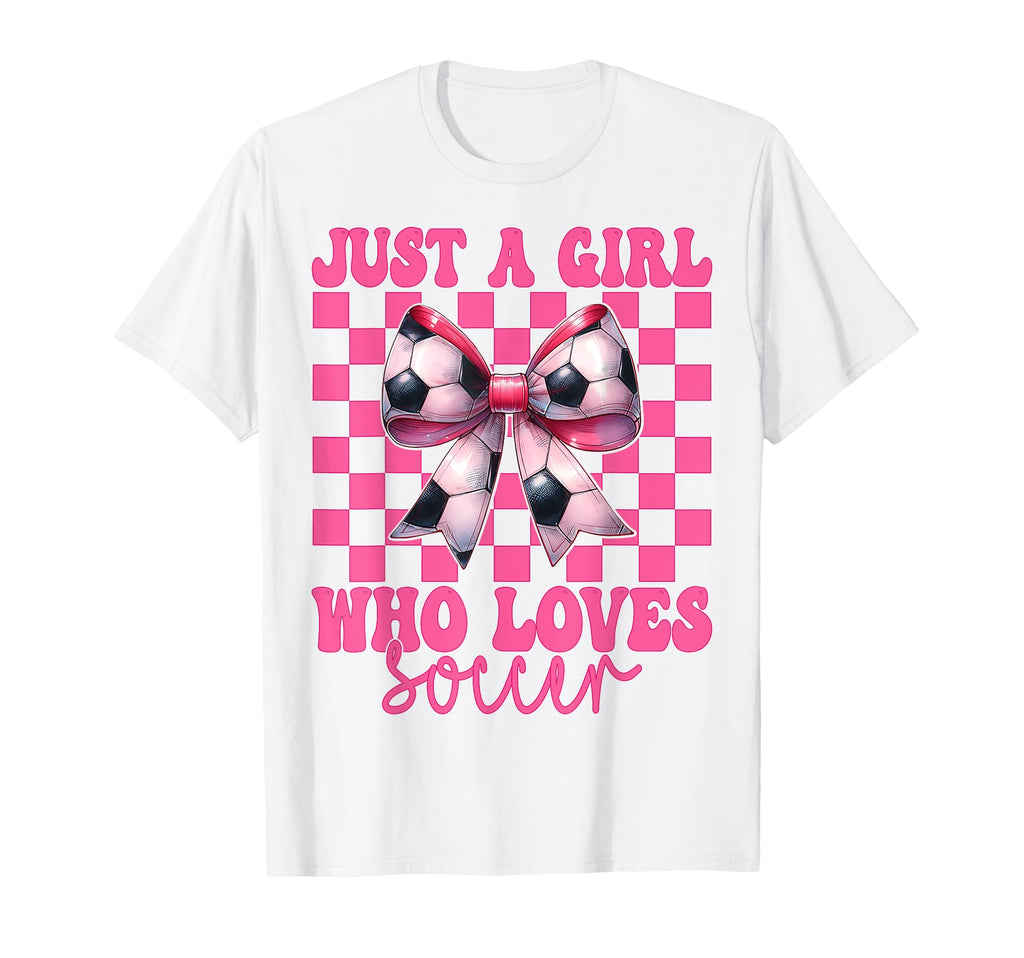 Just Who Loves Soccer Coquette Bow T-Shirt - Trendy Graphic for Adults - T-Shirt, Sweatshirt, Hoodie