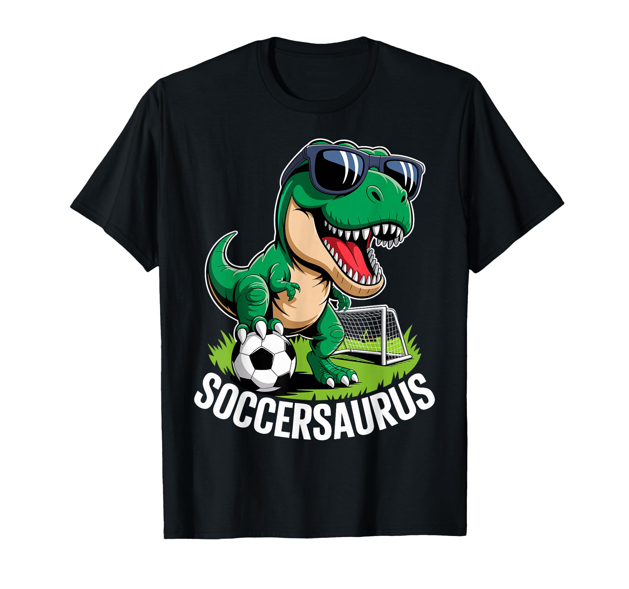 Soccersaurus Dinosaur T Rex Soccer T-Shirt - Casual Everyday Wear Unisex - T-Shirt, Sweatshirt, Hoodie