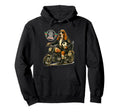 Basset Hound Ride Motorbike Love Hoodie - Custom Art Print for Adults - T-Shirt, Sweatshirt, Hoodie