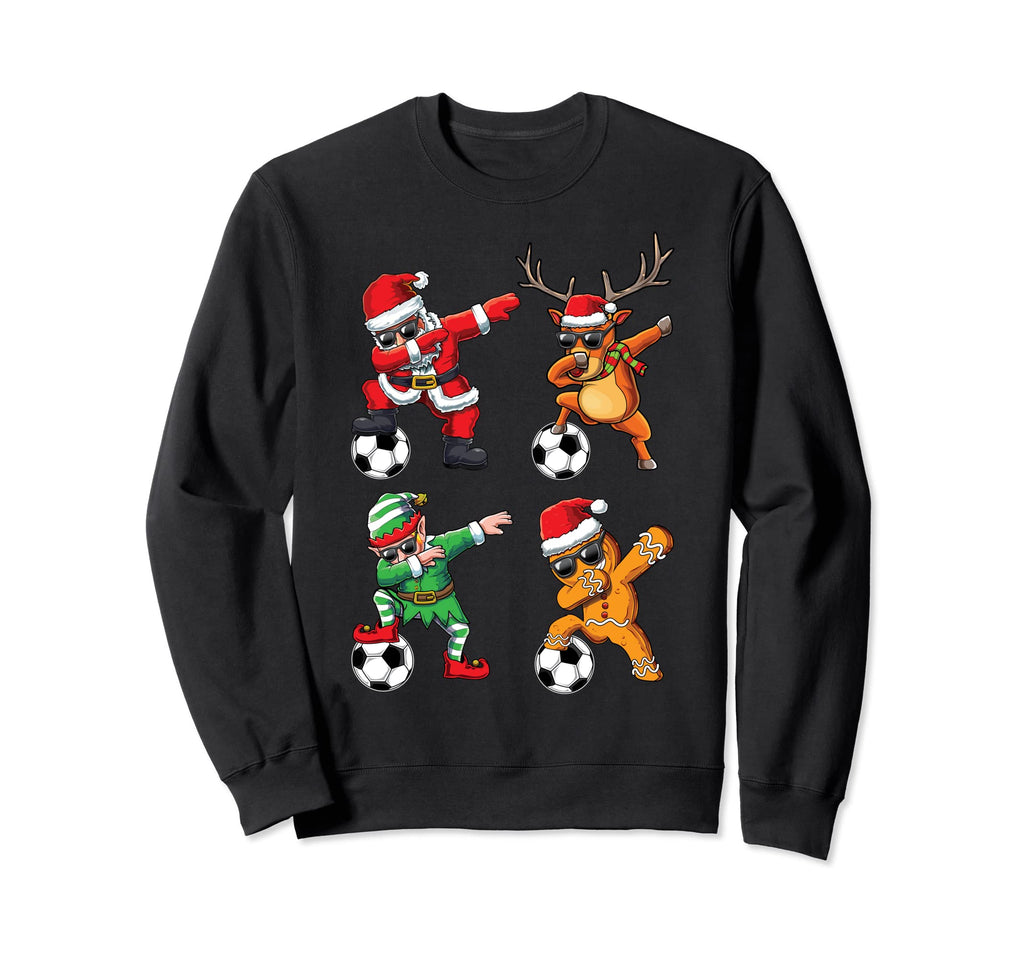 Dabbing Santa Dab Elf Reindeer Soccer Sweatshirt - Graphic Print Unisex - T-Shirt, Sweatshirt, Hoodie