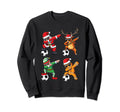 Dabbing Santa Dab Elf Reindeer Soccer Sweatshirt - Graphic Print Unisex - T-Shirt, Sweatshirt, Hoodie