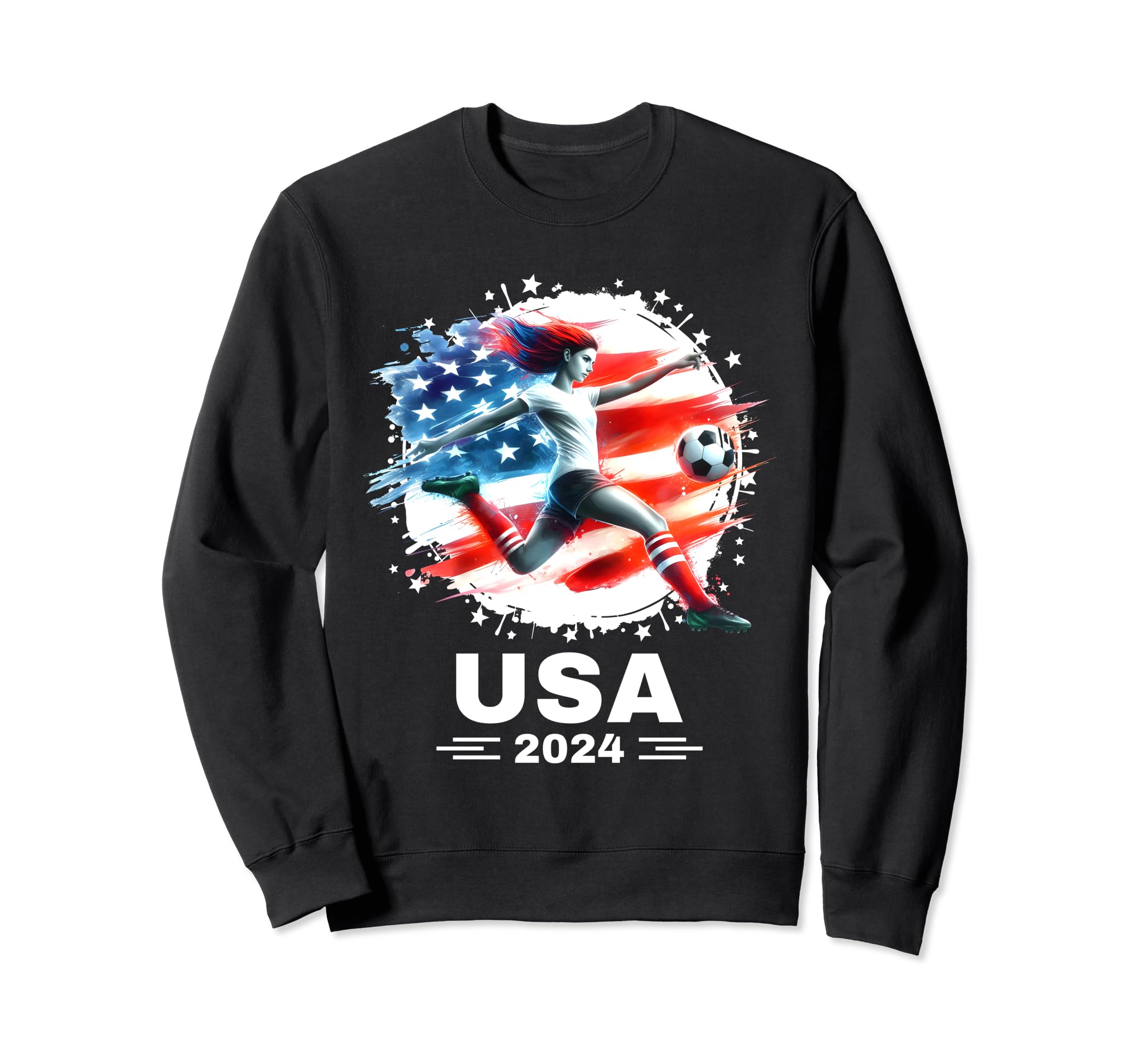 American Flag Soccer Womens Sweatshirt - Casual Everyday Wear Men Women - T-Shirt, Sweatshirt, Hoodie