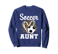 Soccer Aunt Leopard Heart Soccer Sweatshirt - Custom Art Print for Adults - T-Shirt, Sweatshirt, Hoodie