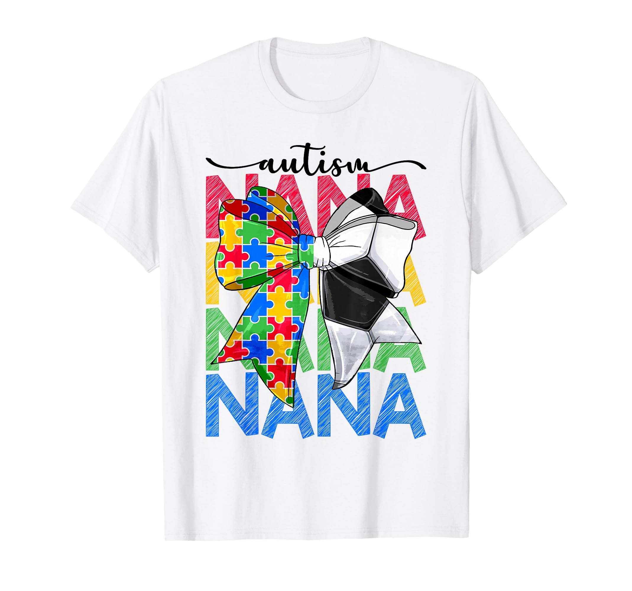 Autism Nana Autism Awareness Coquette T-Shirt - Trendy Graphic for Adults - T-Shirt, Sweatshirt, Hoodie