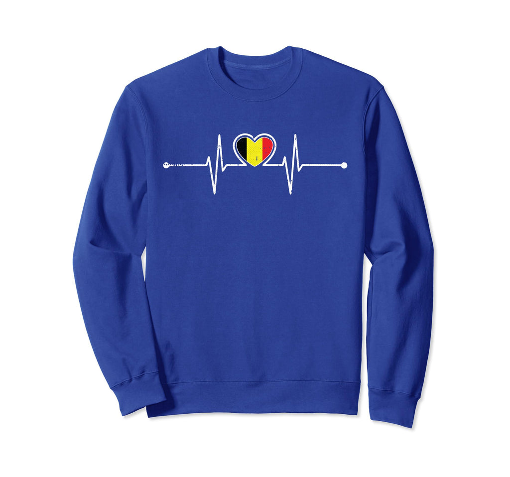 Belgium Soccer Heartbeat Belgie Sweatshirt - Minimalist Print Men Women - T-Shirt, Sweatshirt, Hoodie