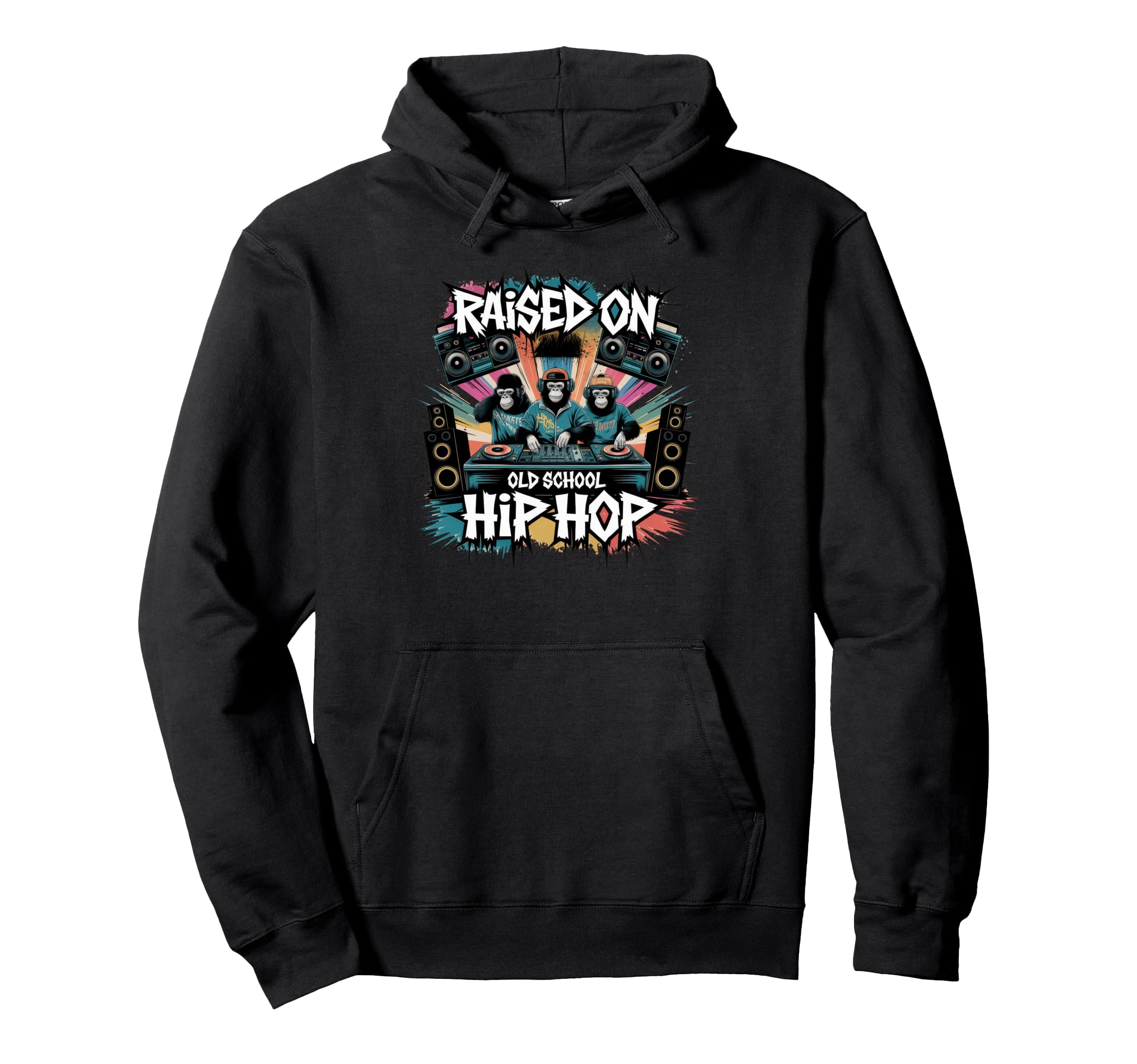 Raised Old School Graffiti Rap Hip Hop Hoodie - Streetwear Style Unisex - T-Shirt, Sweatshirt, Hoodie