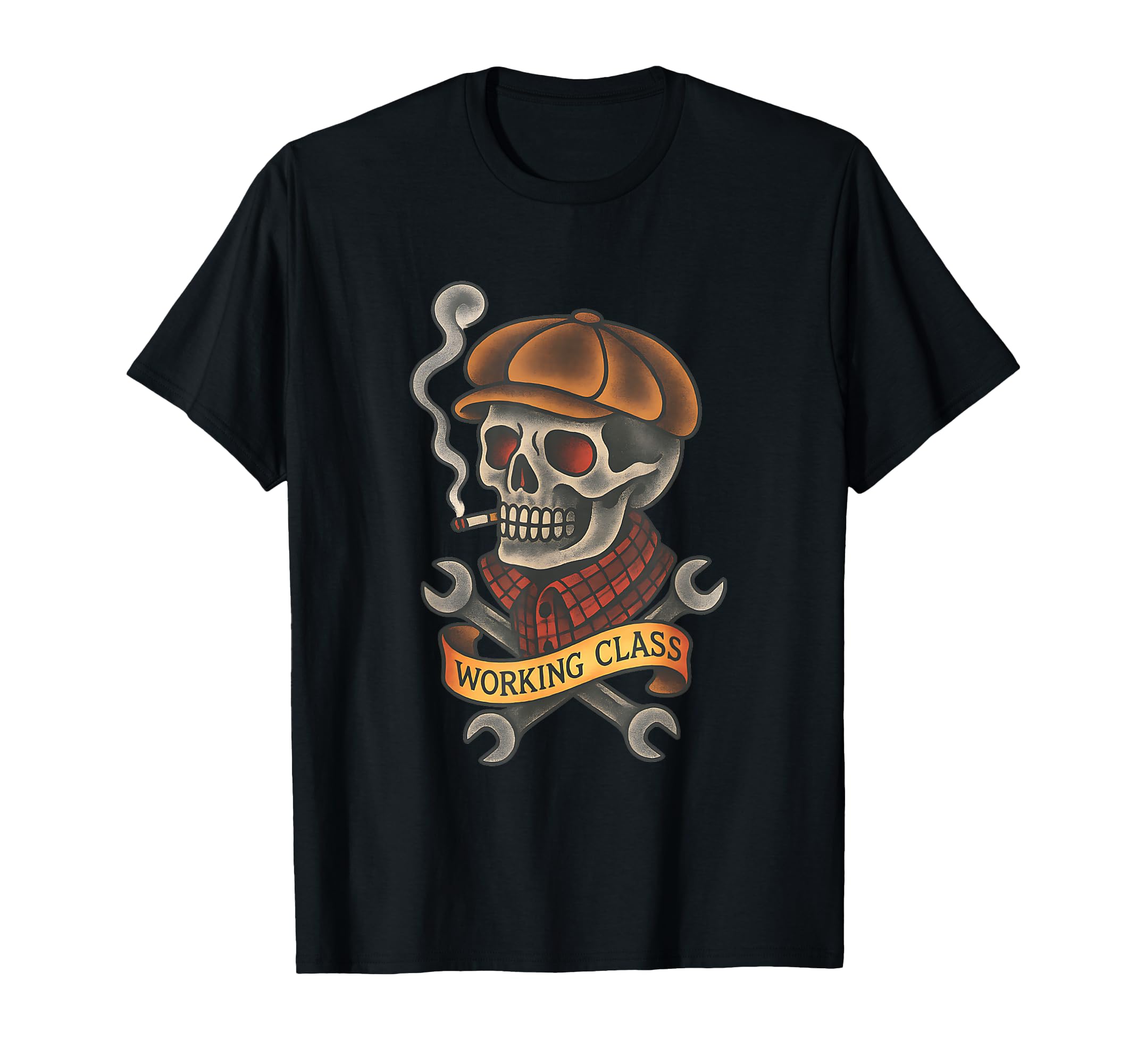Working Class Skull Blue Collar Traditional T-Shirt - Graphic Print Unisex - T-Shirt, Sweatshirt, Hoodie