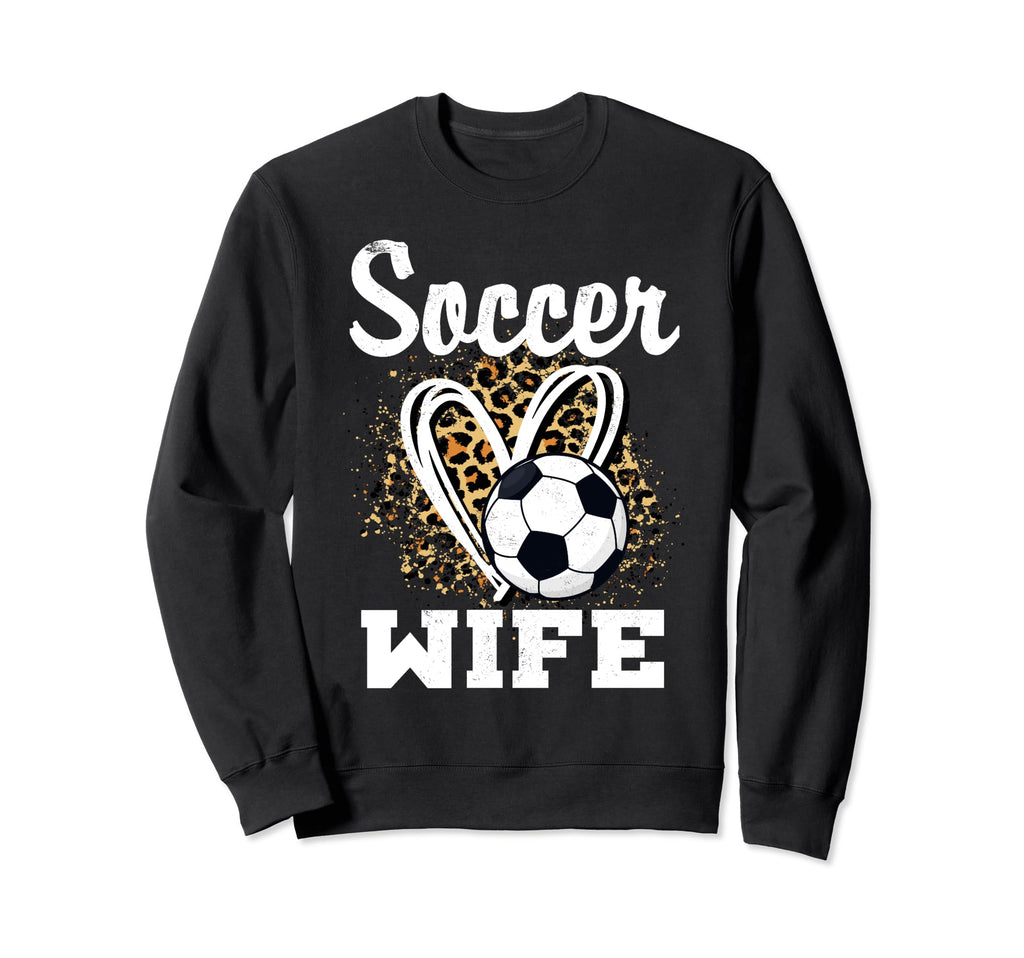 Soccer Wife Leopard Heart Sweatshirt - Custom Art Print for Adults - T-Shirt, Sweatshirt, Hoodie